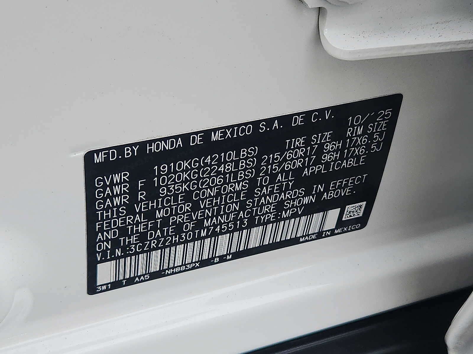 Certified 2026 Honda HR-V LX image 27