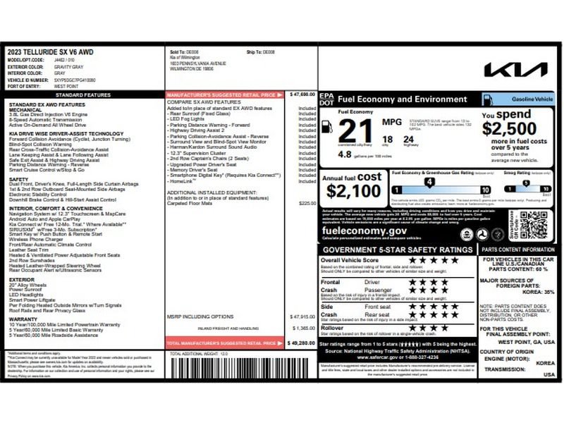 Certified 2023 Kia Telluride SX AWD/4WD image 63