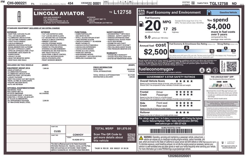 New 2026 Lincoln Aviator Reserve image 14