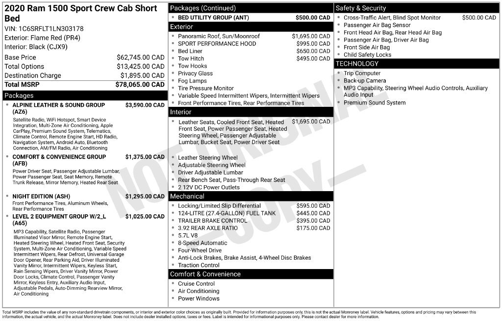 Used 2020 RAM 1500 Sport w/ Alpine Leather & Sound Group AWD/4WD image 44