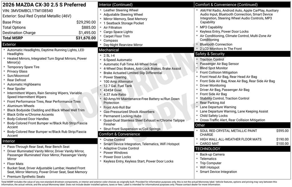 New 2026 MAZDA CX-30 AWD 2.5 S image 31