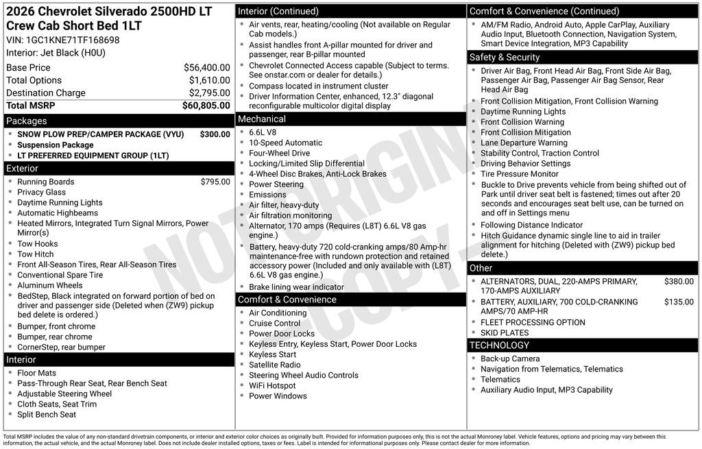 Used 2026 Chevrolet Silverado 2500 LT w/ Snow Plow Prep/Camper Package AWD/4WD image 24