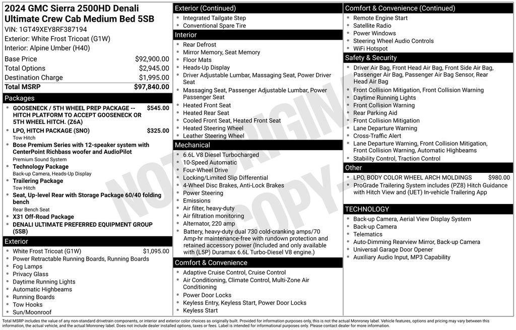 Used 2024 GMC Sierra 2500 Denali Ultimate AWD/4WD image 41