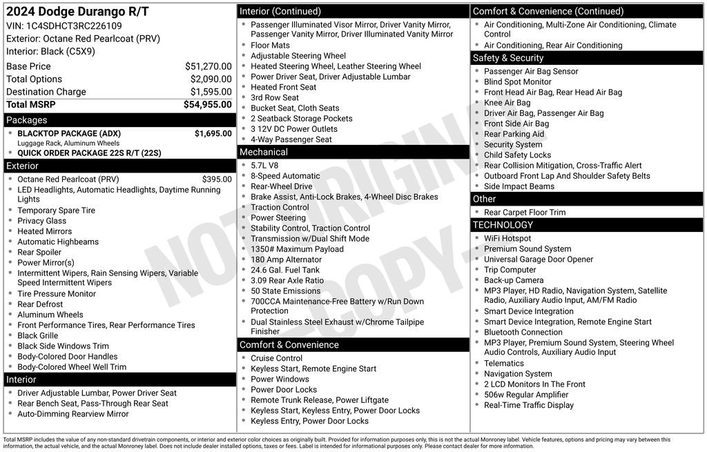 Used 2024 Dodge Durango R/T w/ Blacktop Package RWD image 38