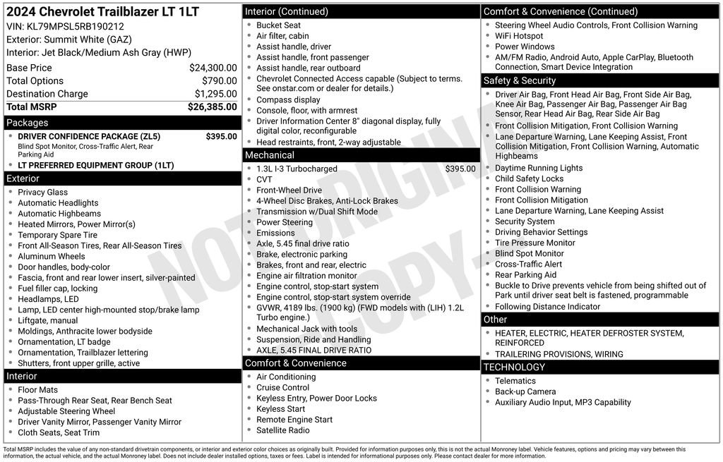 Certified 2024 Chevrolet TrailBlazer LT w/ Driver Confidence Package FWD image 6
