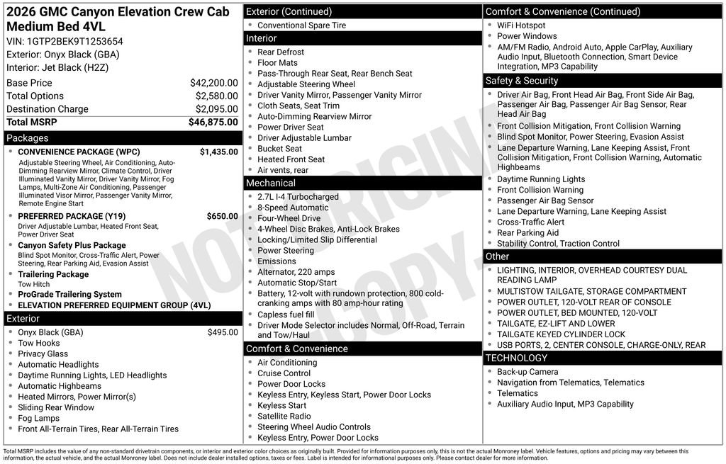 New 2026 GMC Canyon Elevation w/ Convenience Package AWD/4WD image 5