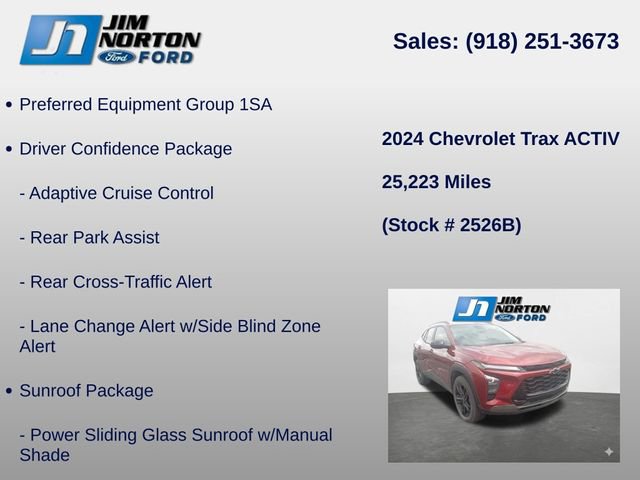Used 2024 Chevrolet Trax ACTIV w/ Sunroof Package FWD image 8