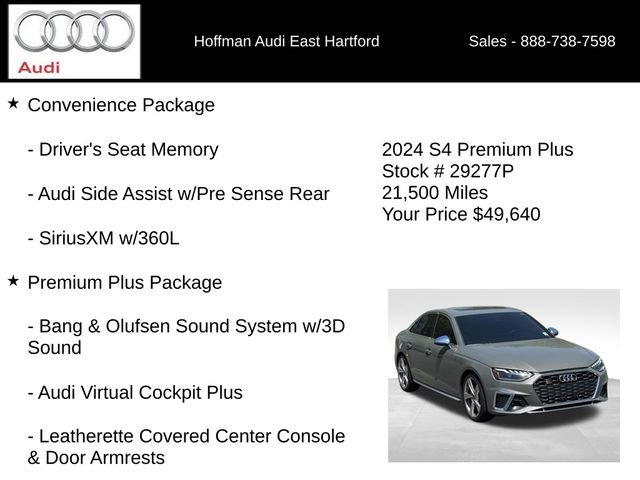 Used 2024 Audi S4 Premium Plus w/ Premium Plus Package AWD/4WD image 12