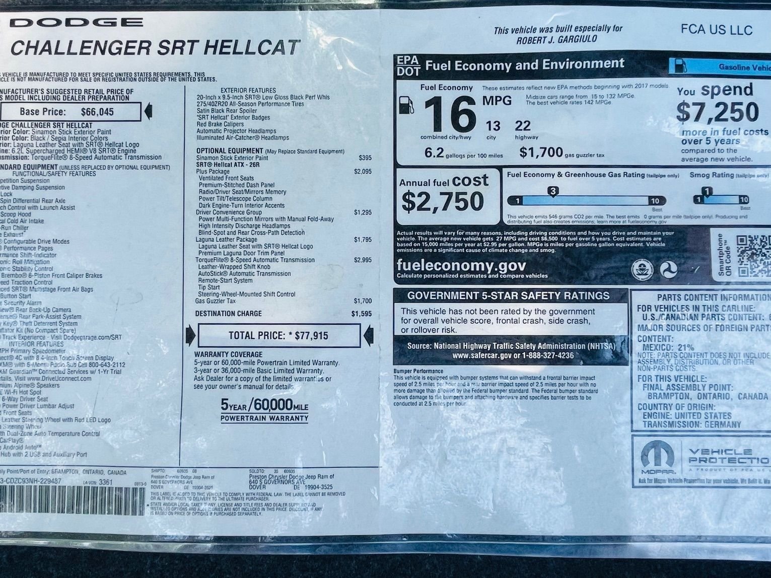 Used 2022 Dodge Challenger SRT Hellcat w/ Plus Package RWD image 55
