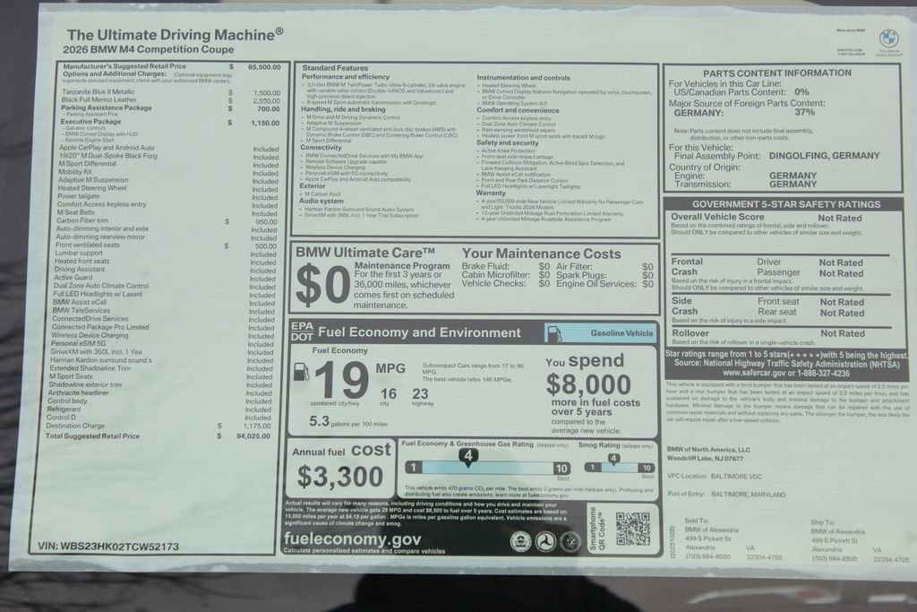 New 2026 BMW M4 Competition w/ Executive Package RWD image 2