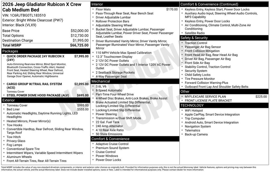 New 2026 Jeep Gladiator Rubicon AWD/4WD image 5