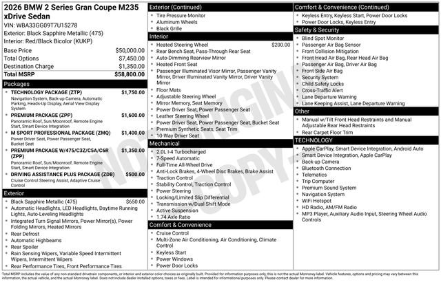 Used 2026 BMW M235i xDrive w/ Technology Package AWD/4WD image 38