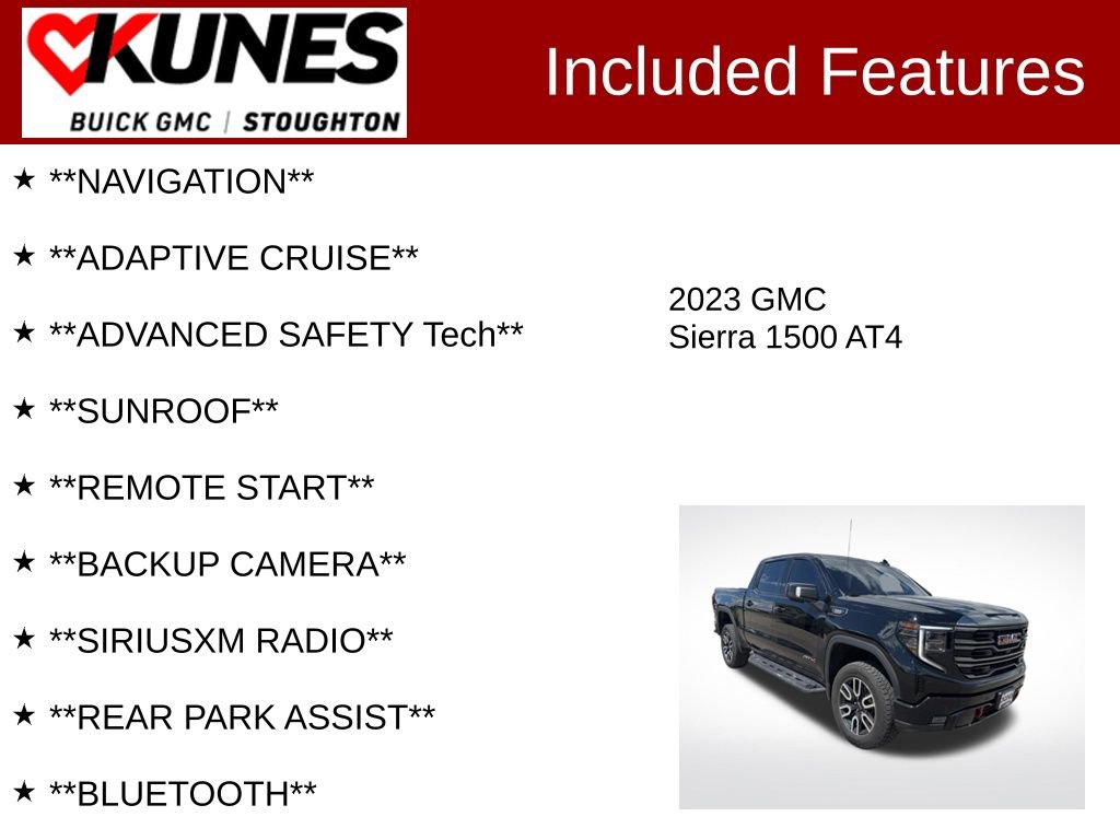 Used 2023 GMC Sierra 1500 AT4 w/ Technology Package AWD/4WD image 2