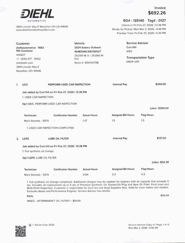 Used 2024 Subaru Outback Limited image 35