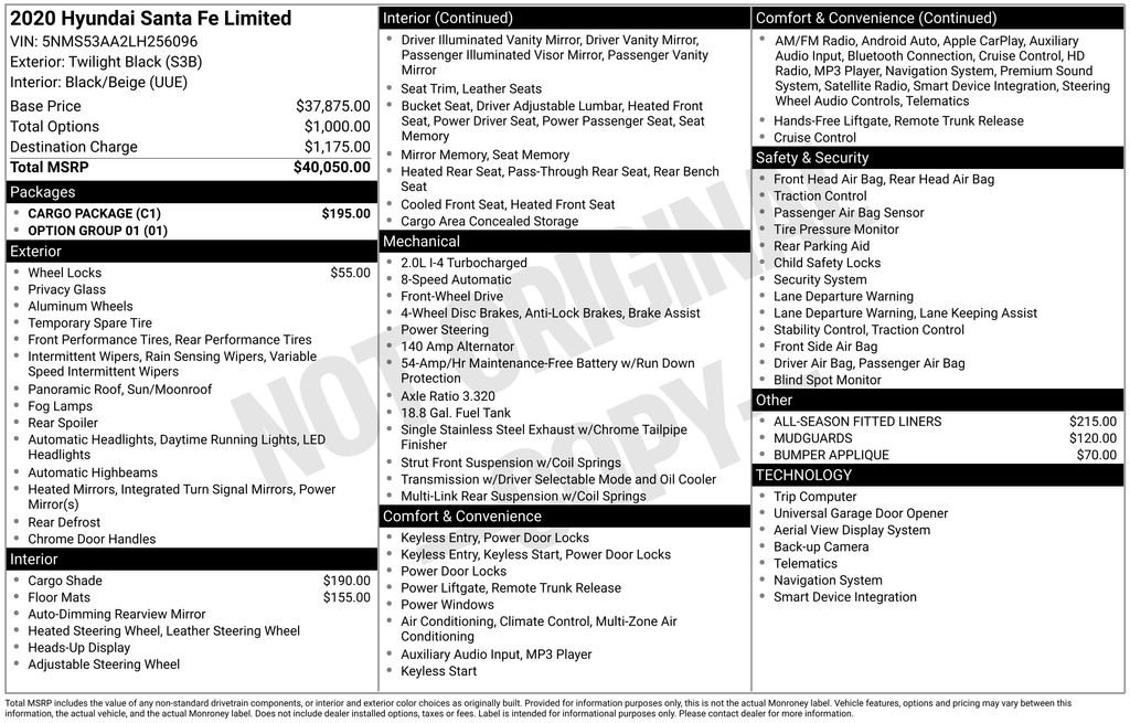 Used 2020 Hyundai Santa Fe Limited w/ Cargo Package FWD image 31