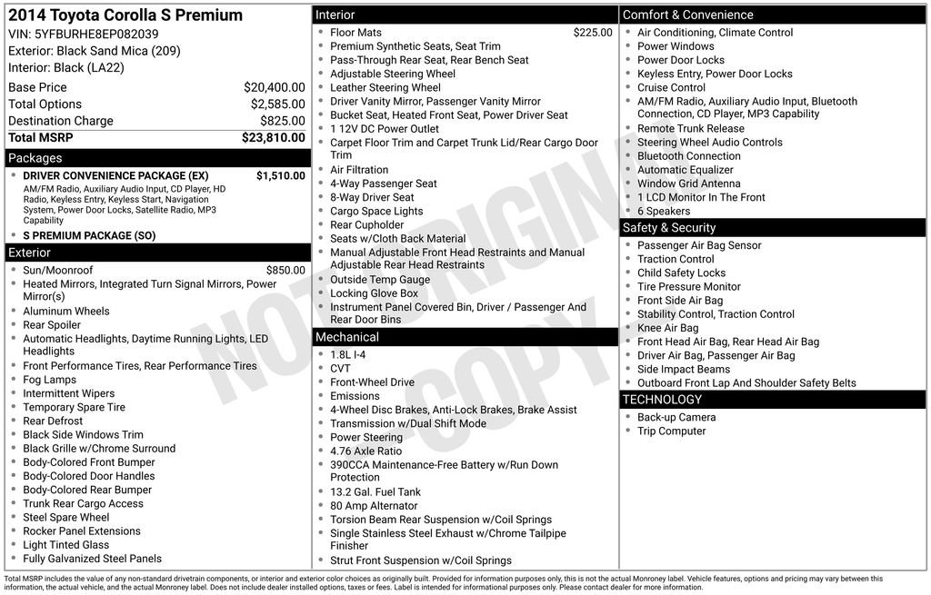 Used 2014 Toyota Corolla S Premium w/ Driver Convenience Package FWD image 25