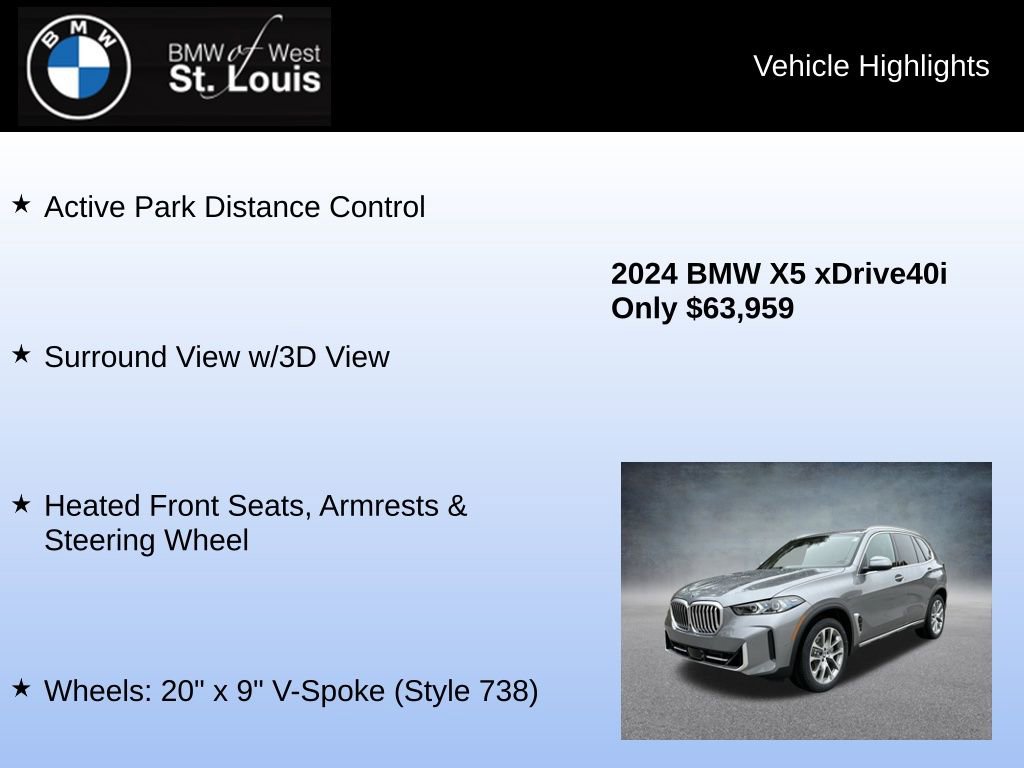 Used 2024 BMW X5 xDrive40i w/ Premium Package image 24