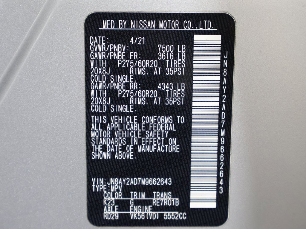 Used 2021 Nissan Armada SV w/ SV Appearance Package image 60