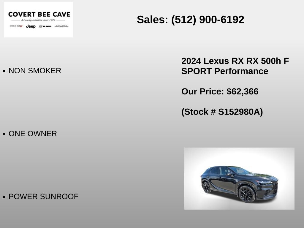 Used 2024 Lexus RX 500h F Sport w/ Convenience Package image 12