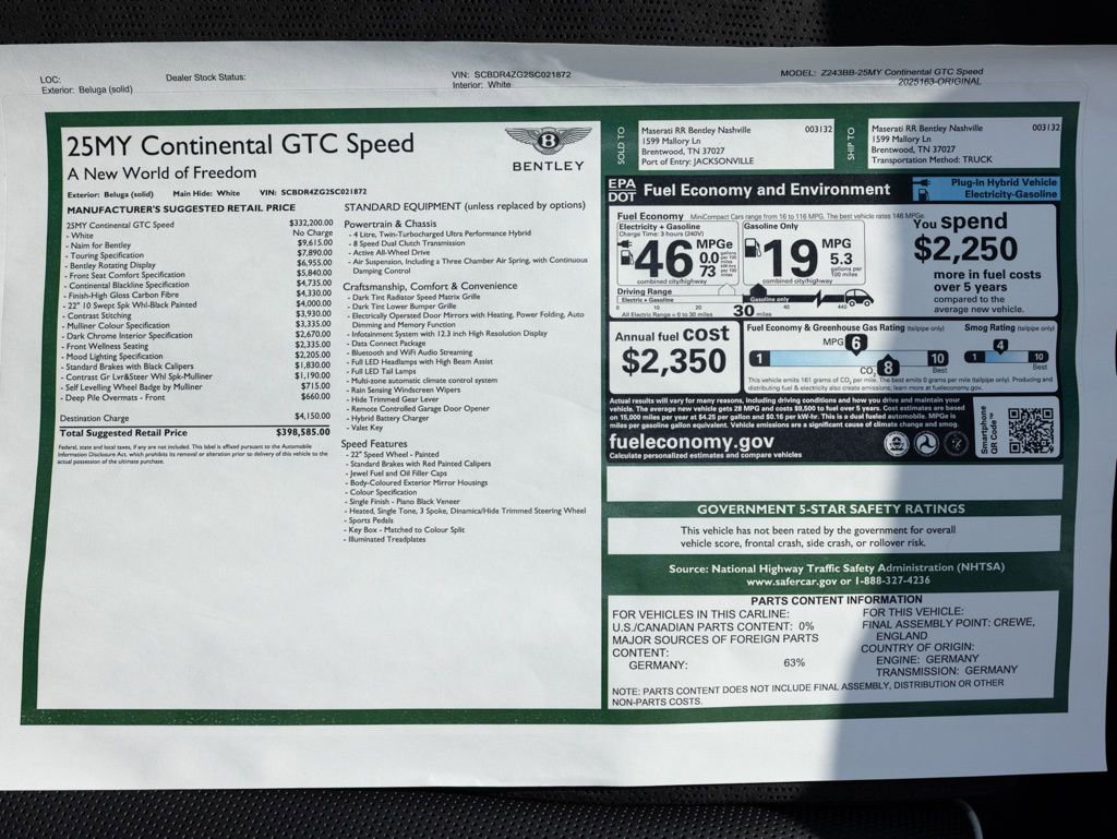 New 2025 Bentley Continental GT Speed AWD/4WD image 53