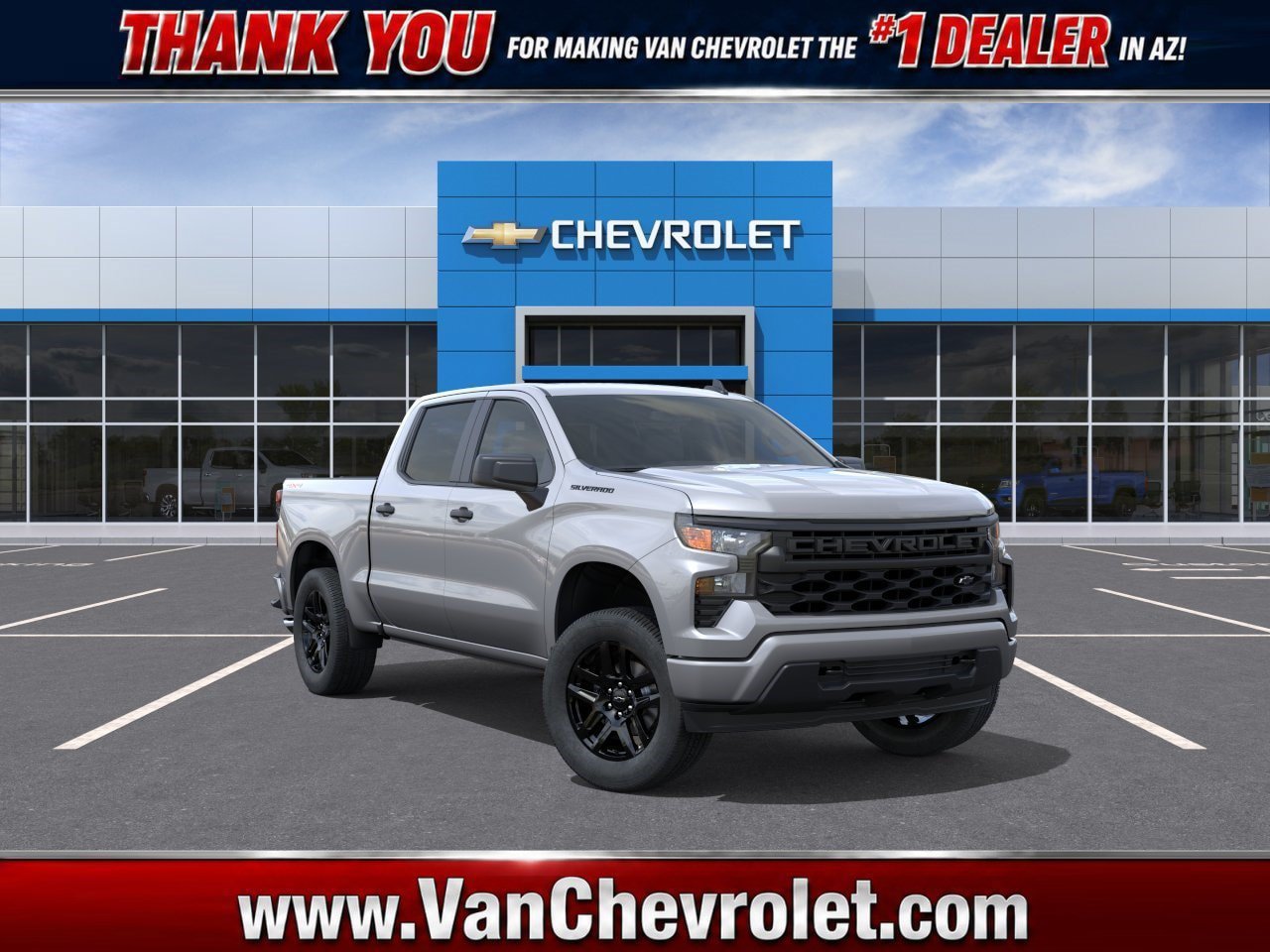 New 2026 Chevrolet Silverado 1500 Custom w/ LPO, Dark Essentials Package AWD/4WD image 1