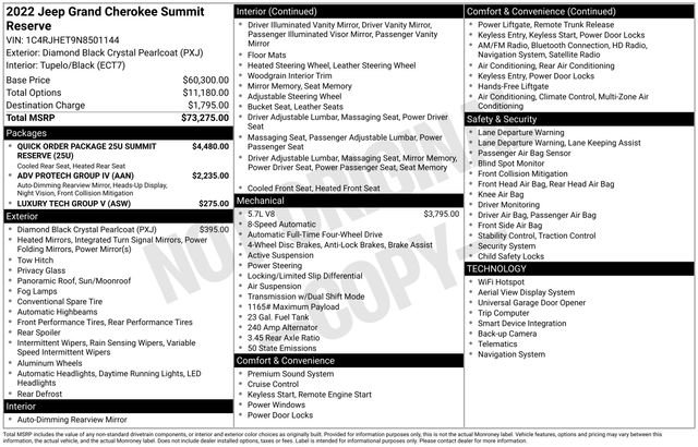 Used 2022 Jeep Grand Cherokee Summit AWD/4WD image 7