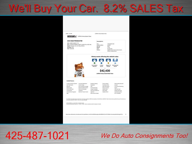 Used 2025 RAM ProMaster 3500 w/ Convenience Group FWD image 3