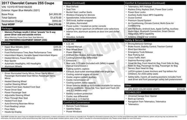 Certified 2017 Chevrolet Camaro SS RWD image 12