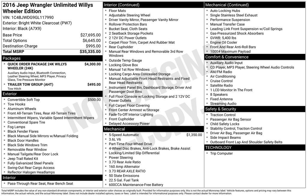 Used 2016 Jeep Wrangler Unlimited Willys image 17