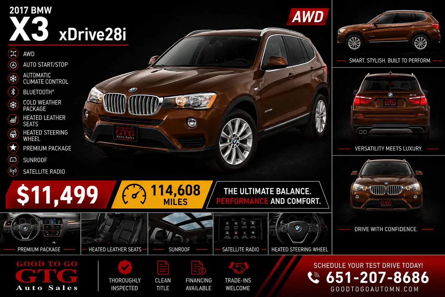 Used 2017 BMW X3 xDrive28i AWD/4WD image 1