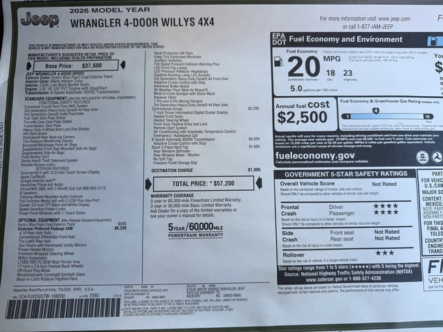 New 2026 Jeep Wrangler Unlimited Sport image 30