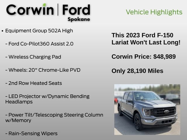 Used 2023 Ford F150 Lariat w/ Equipment Group 502A High AWD/4WD image 19