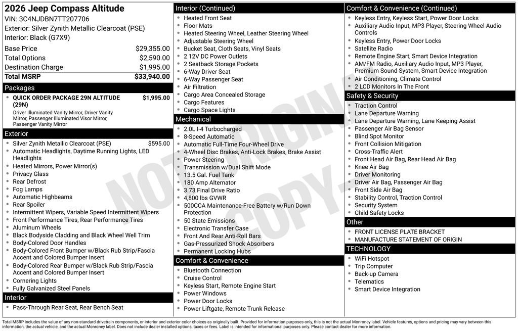 New 2026 Jeep Compass Latitude AWD/4WD image 11