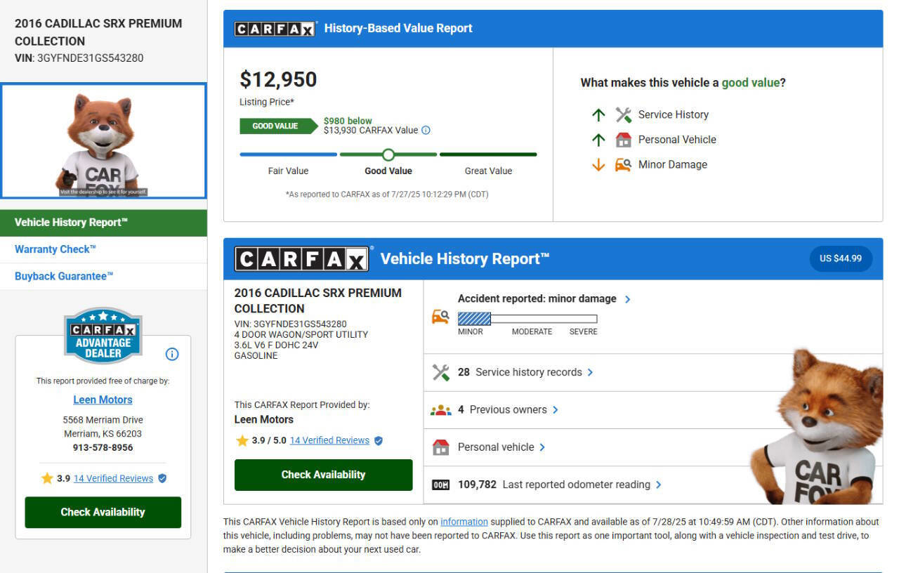 Used 2016 Cadillac SRX Premium w/ Driver Assist Package image 2