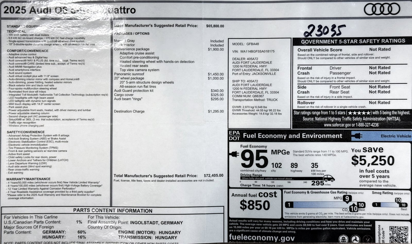 Used 2025 Audi Q6 e-tron Premium image 2