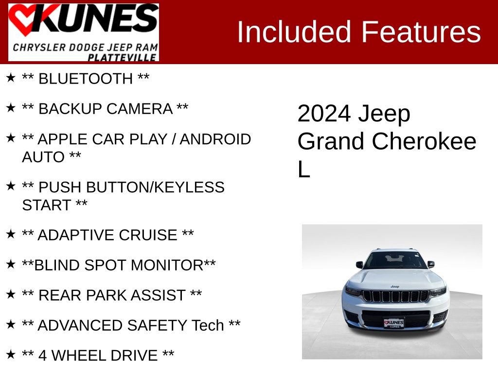 Used 2024 Jeep Grand Cherokee L Laredo AWD/4WD image 2
