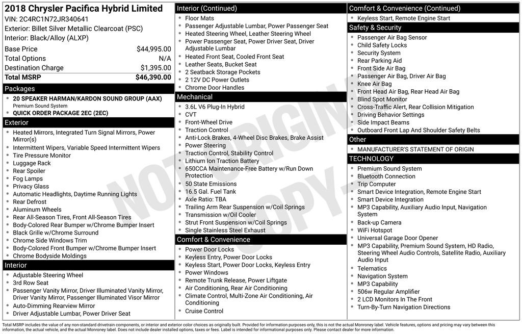 Used 2018 Chrysler Pacifica Limited FWD image 46