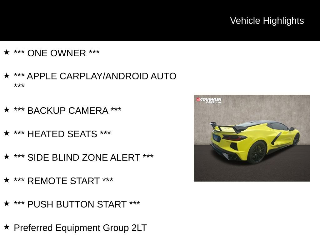 Used 2023 Chevrolet Corvette Stingray Preferred Cpe w/ Z51 Performance Package image 2