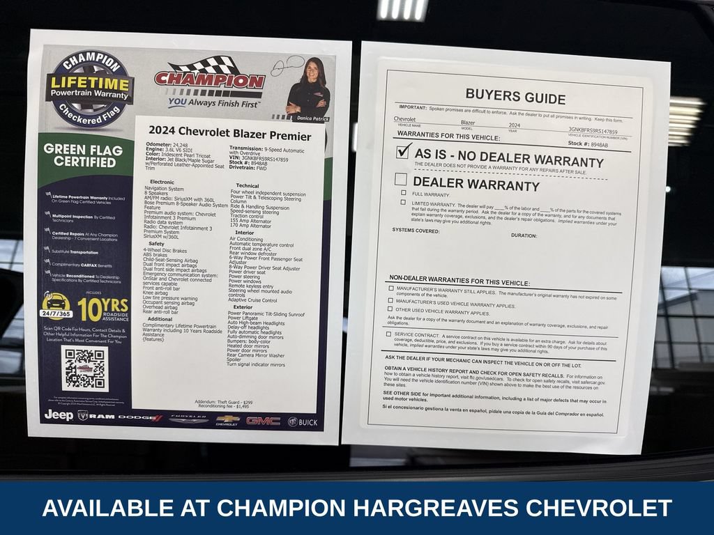 Certified 2024 Chevrolet Blazer Premier w/ Driver Confidence II Package FWD image 43