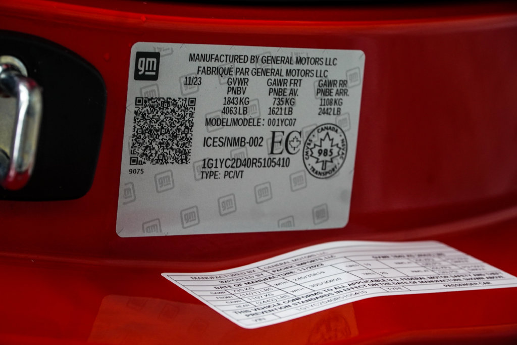 Used 2024 Chevrolet Corvette Stingray Premium Cpe w/ Z51 Performance Package RWD image 54