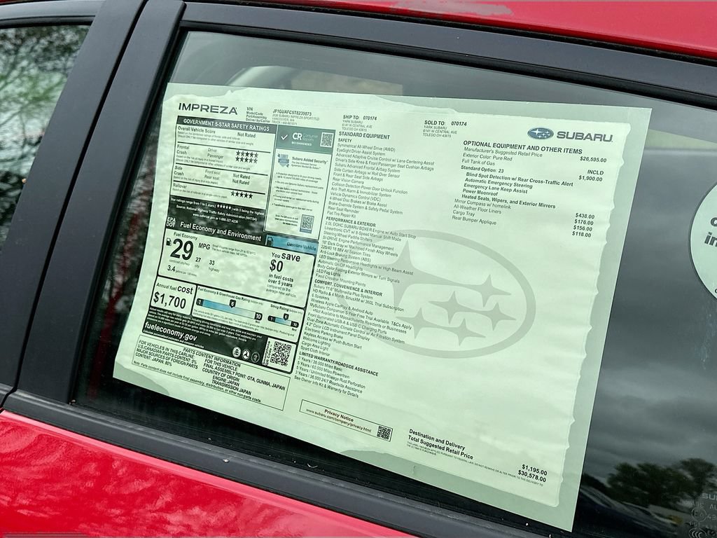 New 2026 Subaru Impreza 2.0i Sport AWD/4WD image 12