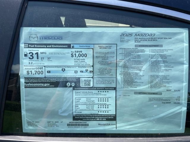 New 2025 MAZDA MAZDA3 s image 8