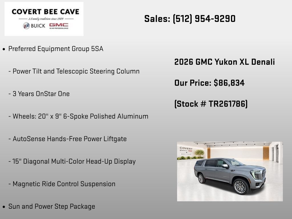 New 2026 GMC Yukon XL Denali w/ Sun & Power Step Package AWD/4WD image 13