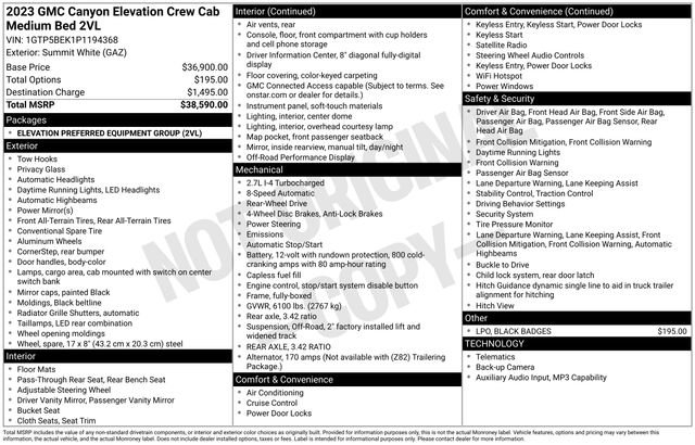 Used 2023 GMC Canyon Elevation RWD image 4