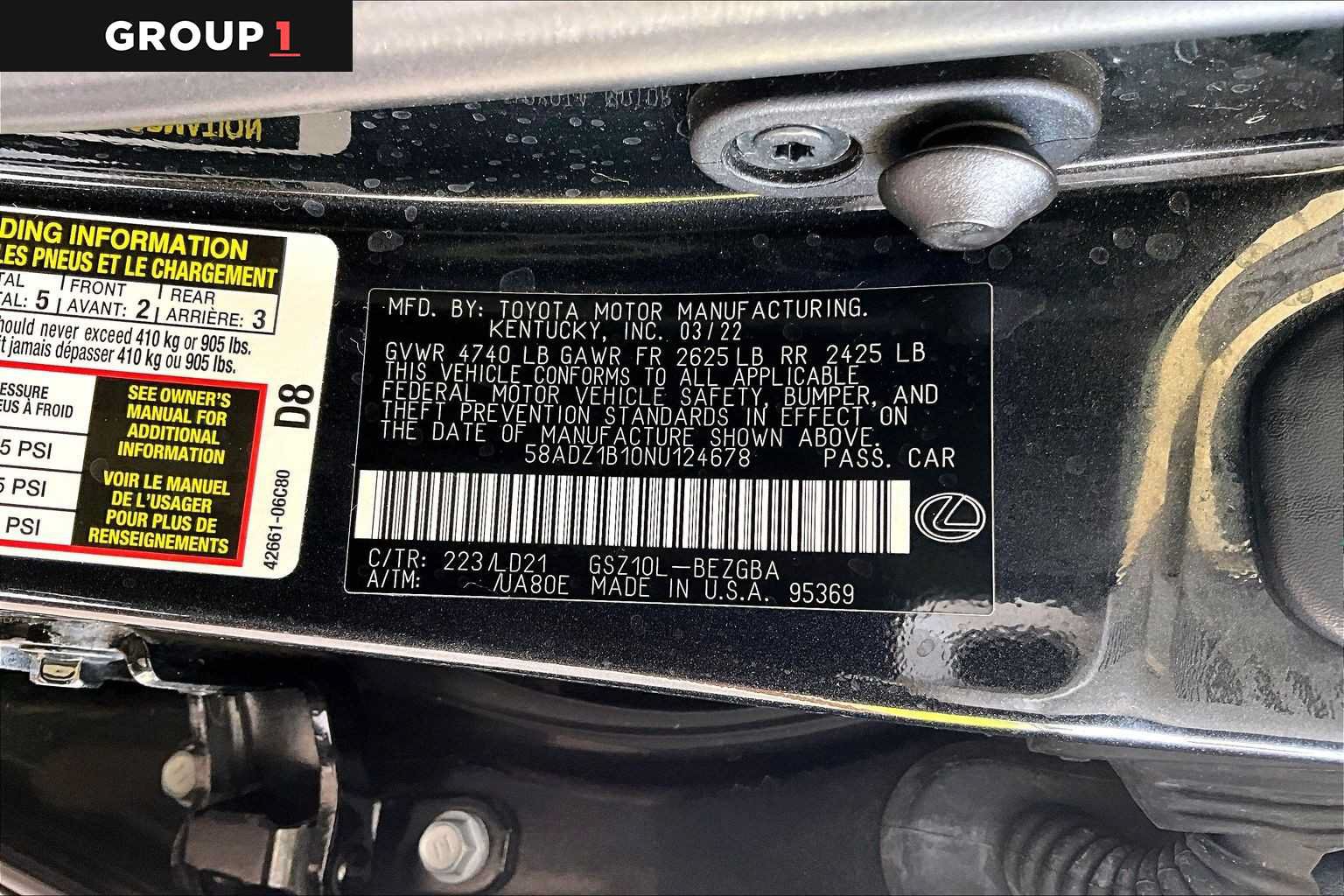 Certified 2022 Lexus ES 350 w/ Premium Package FWD image 34