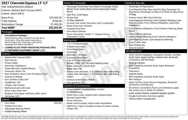 New 2027 Chevrolet Equinox LT FWD image 34