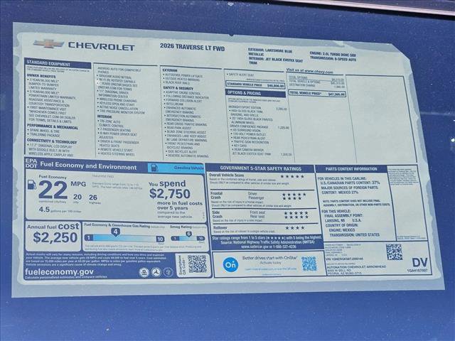 New 2026 Chevrolet Traverse LT image 17