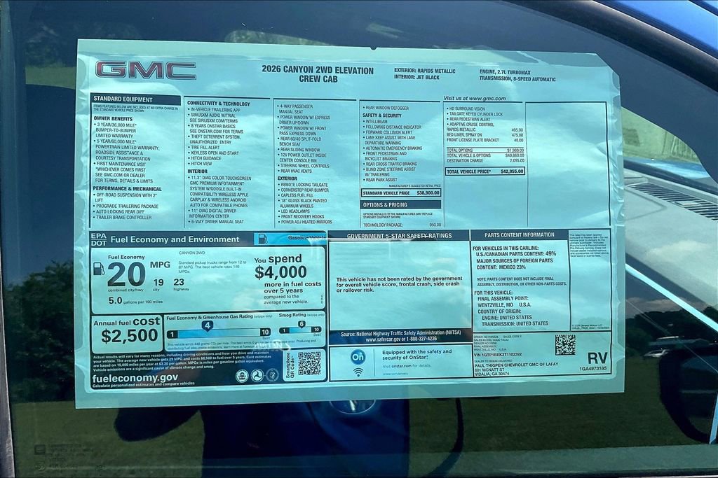 New 2026 GMC Canyon Elevation w/ Technology Package RWD image 14