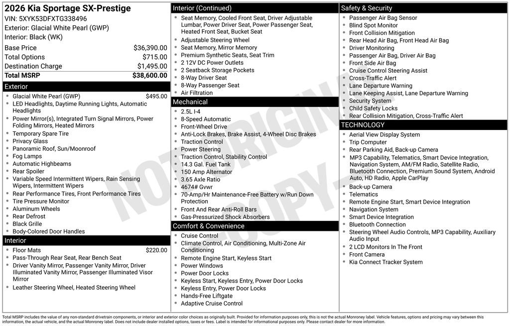 Used 2026 Kia Sportage SX FWD image 38