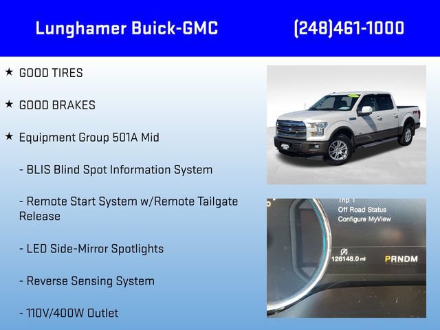 Used 2017 Ford F150 Lariat w/ Equipment Group 501A Mid AWD/4WD image 6